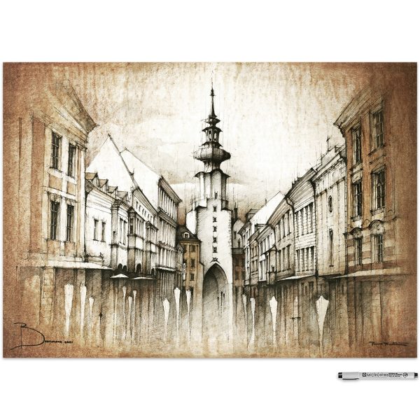 BRATISLAVA Michalska Street 2021 - ORIGINAL drawing, 70x50cm, 28×20 inches